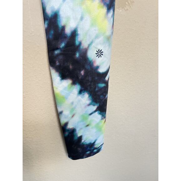 Athleta Girl Leggings Kids L 12 Chit Chat Tight Pants Black Yellow EUC - Picture 8 of 8